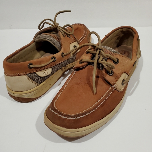 Sperry Top Sider Brown Tan Leather Boat Shoe Men's Size 8.5M 9276619 K-5 CH-196 - Picture 2 of 11